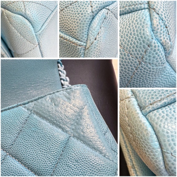 CHANEL My Everything Gradient Blue Ombre Shaded Quilted Caviar Medium Flap Bag - Picture 16 of 16
